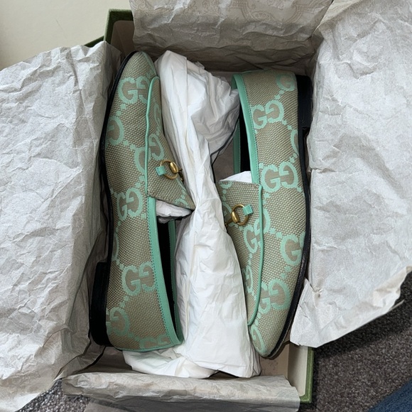 100% Authentic Gucci Jumbo GG Jordaan Canvas Flat - Picture 7 of 12